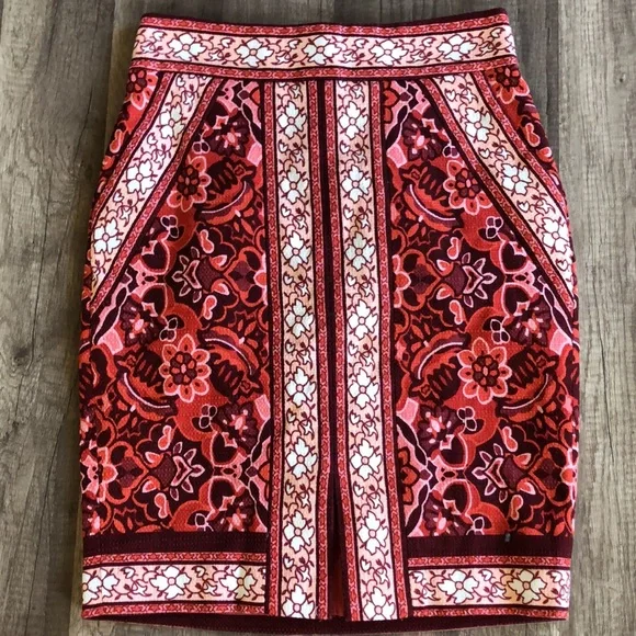 Ann Taylor LOFT Stained Glass Pencil Skirt NEW 0P - Picture 5 of 9